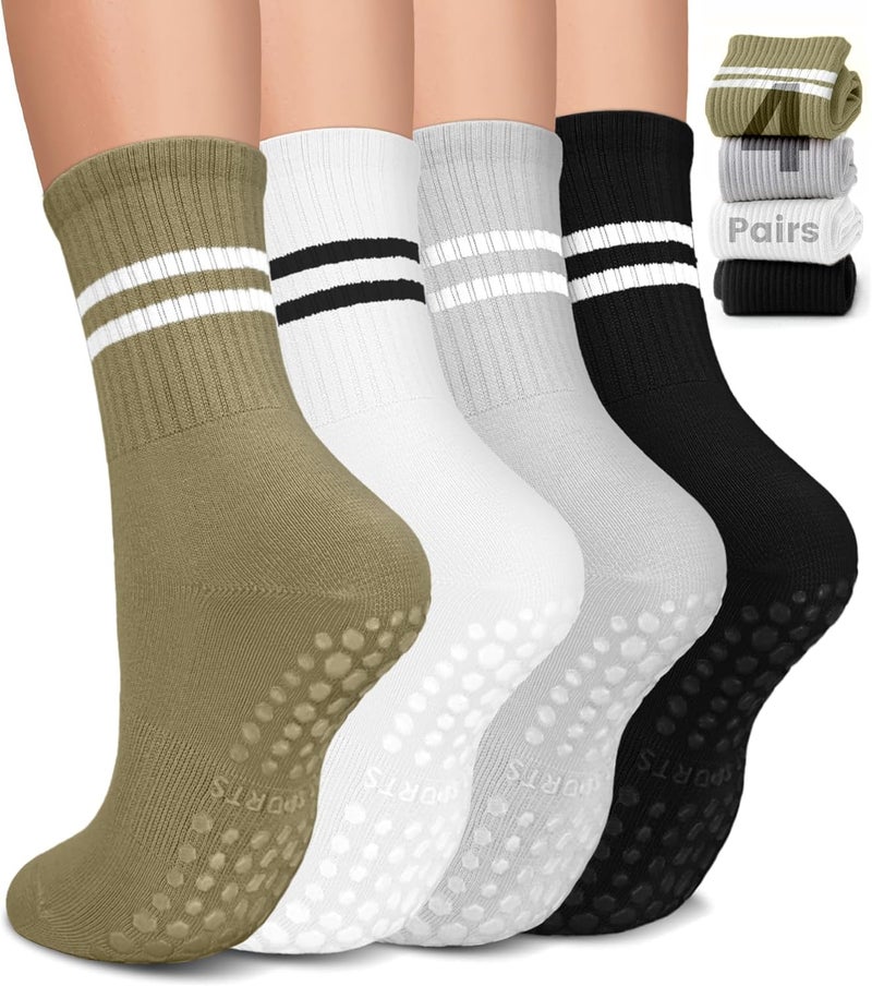 BLONGW Pilates Socks with Grips for Women, Non-Slip Yoga Athletic Socks for Barre Barefoot Workout Hospital - Image 1